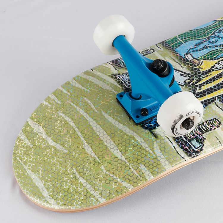 Pro skateboard with laser print effect