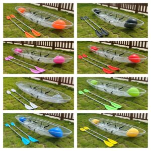 3-meter small double kayak Crystal PC Double Kayak Fishing Boat Transparent Canoe with clear Bottom for Wholesale