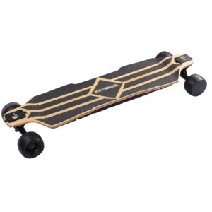 All-Terrain Electric Longboard with Display, Remote Control and Dual-Motor Belt Drive for Off-Road and Street Riding