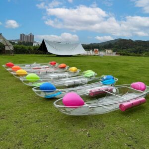2.4-meter single kayak See Through Crystal Bottom Kayak Floaters Clear Kayak Floating Transparent Kayak