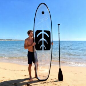 OEM High Strength Stand up Paddle Board Transparent Surf PC Surfboard SUP Clear Fishbone Hard Paddle Board
