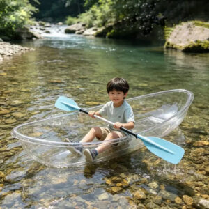 Transparent Canoe PC Material Crystal Boat Single Double Person Plastic Clear Bottom Clear Kayak Boat  1.8-meter children's kayak